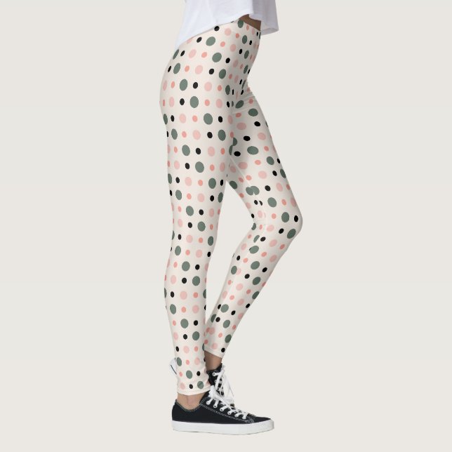 Leggings points rose vert et noir (Droite)