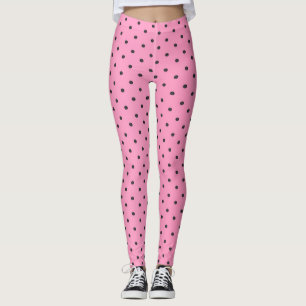 Leggings Pois assez rose et noir