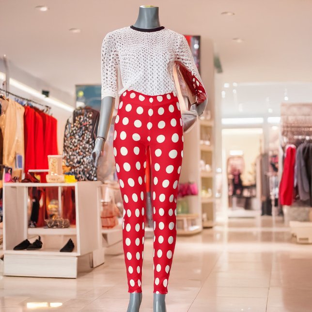 Leggings Pois blancs crémeux n'importe quelle couleur (Créateur téléchargé)
