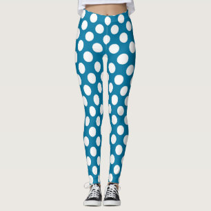 Leggings Pois bleus et blancs