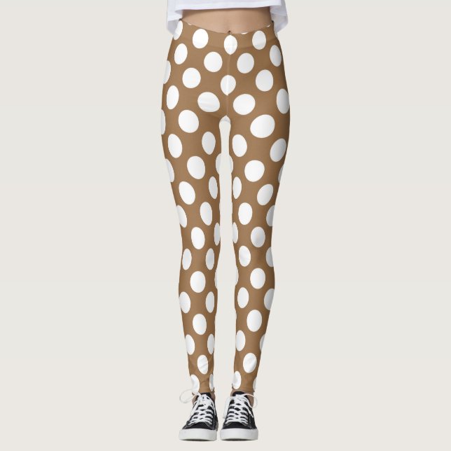 Leggings pois Brown et blancs (Devant)