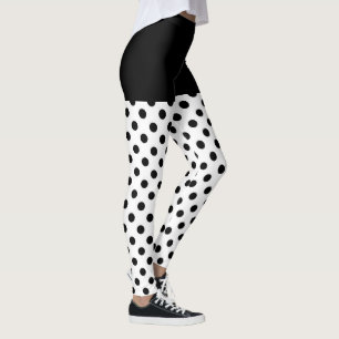 Leggings Pois classique noir et blanc sur