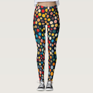 Leggings Pois colorés sur Arrière - plan foncé