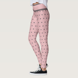 Leggings Pois minuscule gris rose