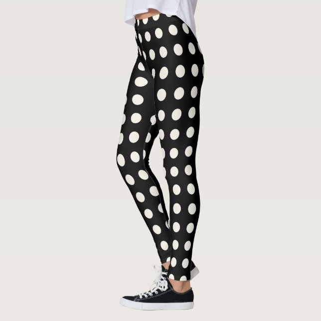 Leggings Pois noir et ivoire (Gauche)