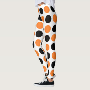 Leggings Pois noir et orange