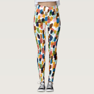 Leggings Pois : Peinture à main multicolore.