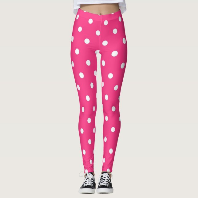Leggings Pois rose et blanc (Devant)