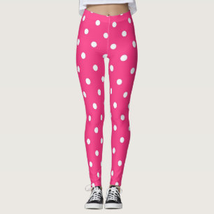 Leggings Pois roses et blancs