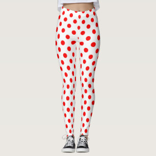 Leggings Pois rouges Arrière - plans blancs