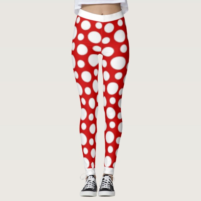 Leggings Pois rouges et blancs (Devant)
