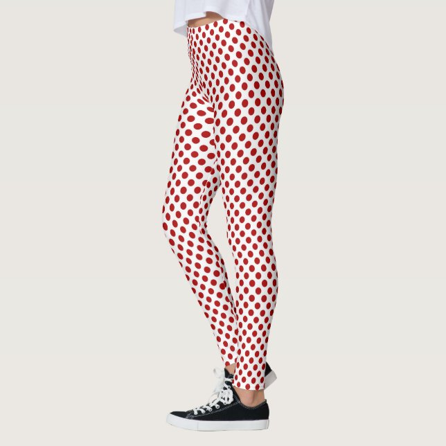 Leggings pois rouges sur blanc (Gauche)