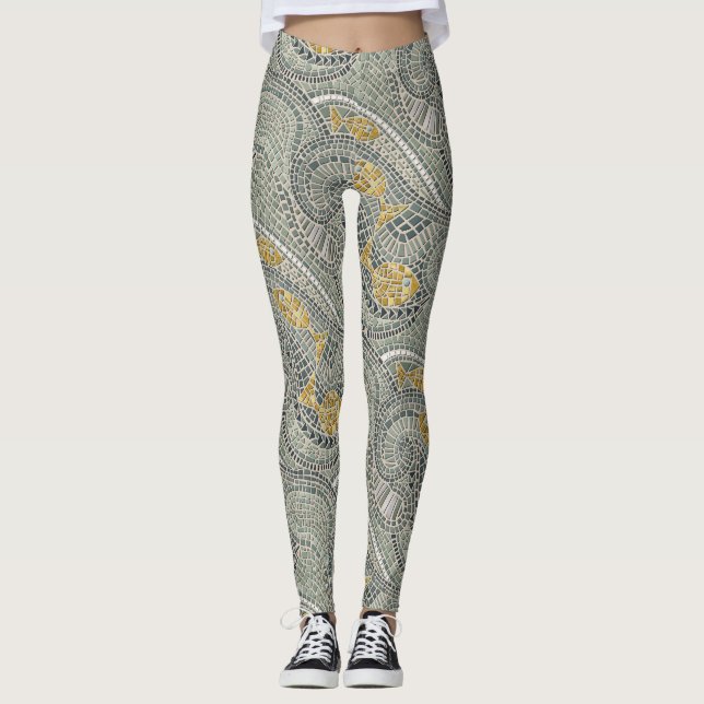 Leggings poisson de mosaïque (Devant)