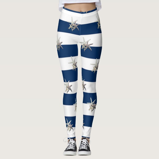 Leggings Poisson étoilé adorable, Bleu de marine (Devant)