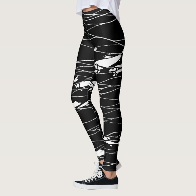 Leggings Poisson Nage sous-marin Noir (Gauche)