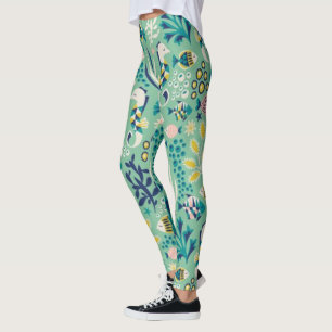 Leggings Poisson sous-marin vert