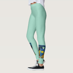 Leggings Poissons-anges à la barrière de corail - Design ph
