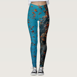 Leggings Poissons Et Récifs Colorés