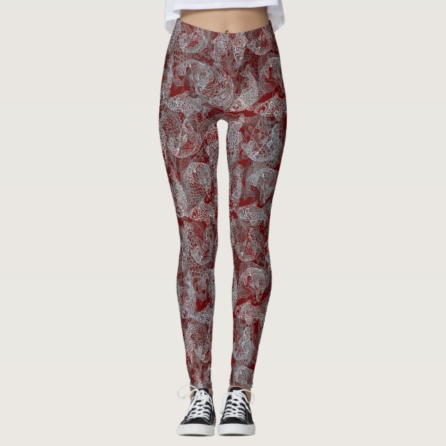 Leggings Poissons motif, double couleur b. BG DR (Devant)