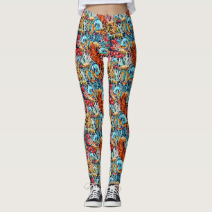 Leggings Poissons Tropicaux Couleurs Été Vibes