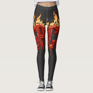 Leggings Poivron Pimenté Feu Typographie Foodie Sauce Piqua