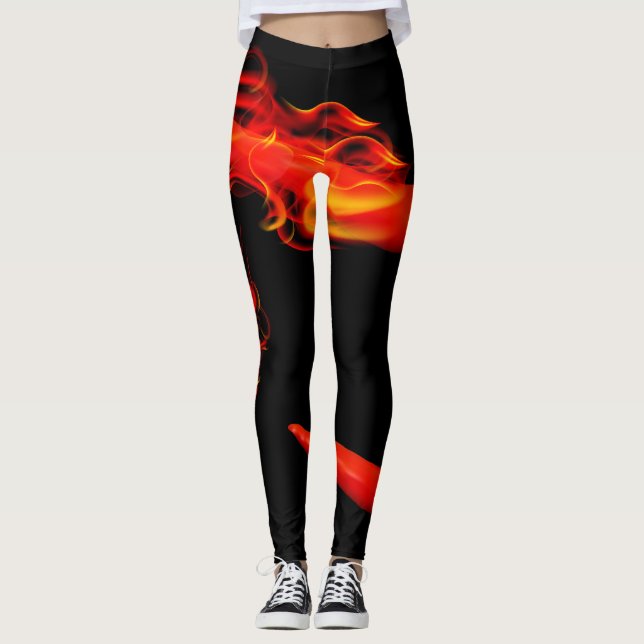 Leggings Poivrons de piment flamboyants (Devant)