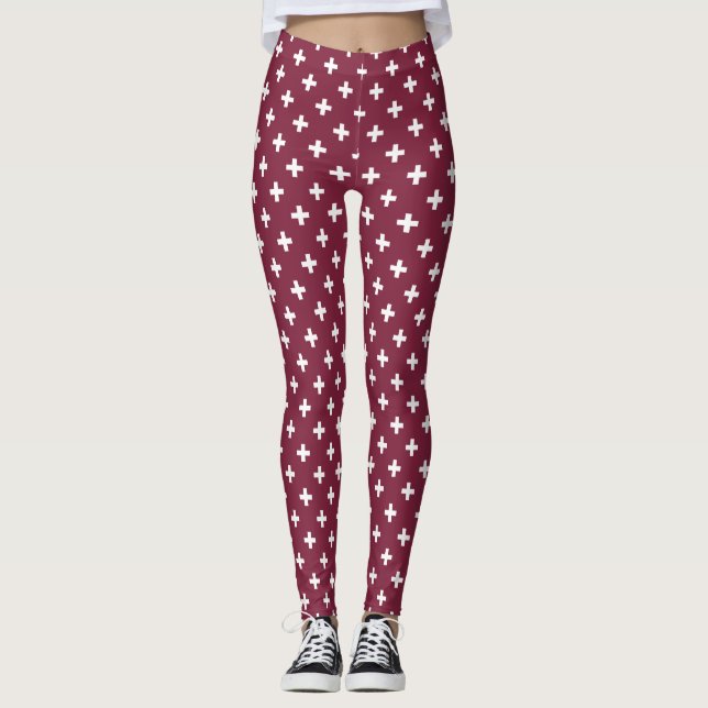 Leggings Polka blanche croise sur mûrier (Devant)