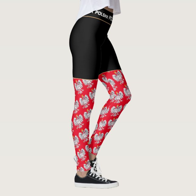Leggings Pologne & Aigle, fan de sport, drapeau polonais (Droite)