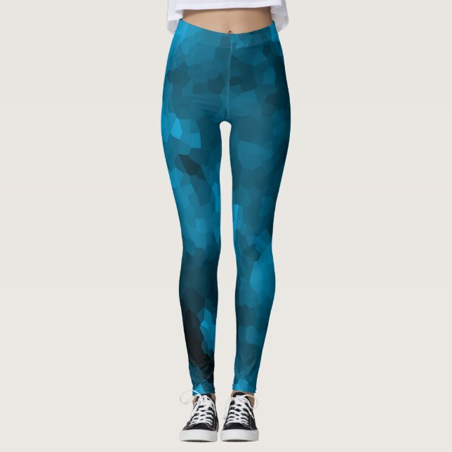 Leggings Polygone bleu (Devant)