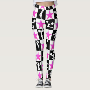 Leggings Pom-pom girl D'ÉTOILES ROSES ET NOIRES