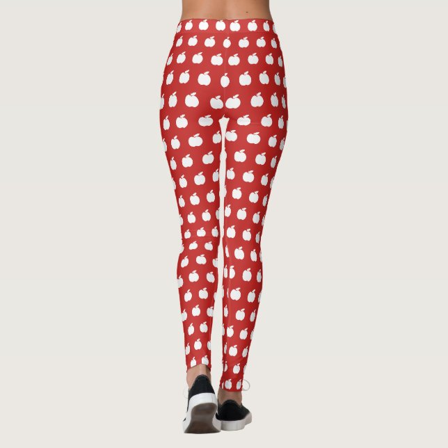 Leggings Pomme rouge motif sur mesure yoga et entraînement (Dos)