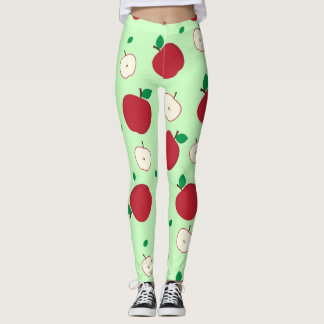 Leggings Pommes rouges et pattes à demi