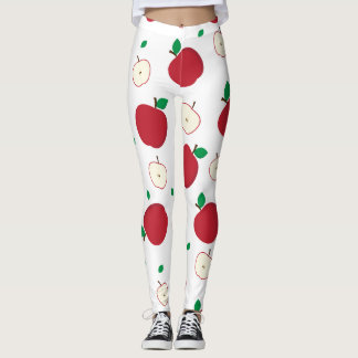 Leggings Pommes rouges et pommes à demi