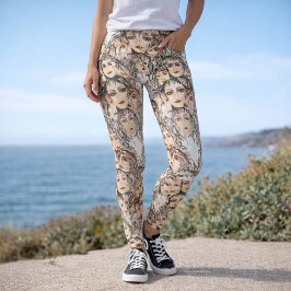 Leggings Pop Art Anime Motif avec éléments féminins