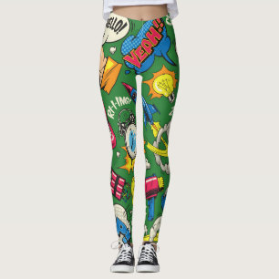 Leggings Pop Art : Comic coloré sans joint