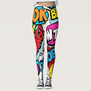 Leggings Pop Art Comic : Retro Motif sans couture