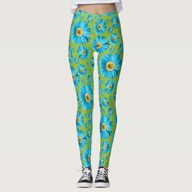 Leggings Pop Daisy Aqua Blue (Devant)