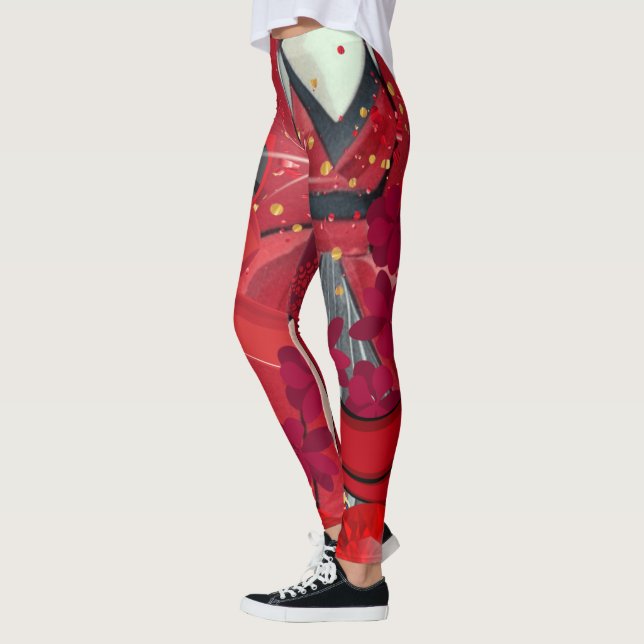 Leggings Porter rouge (Gauche)