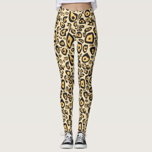 Leggings poster de animal Jaguar clair Jaune et orange