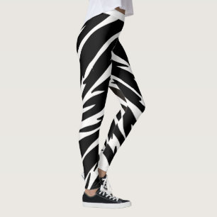 Leggings Poster de animal noir blanc Tiger rayures Motif
