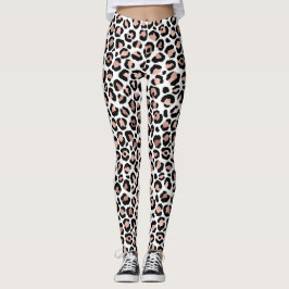Leggings Poster de animal rose Gold et Black Empreinte de l