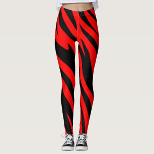 Leggings poster de animal rouge et noir