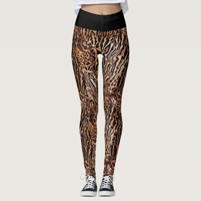 Leggings Poster de animal Wild Safari Motif (Devant)