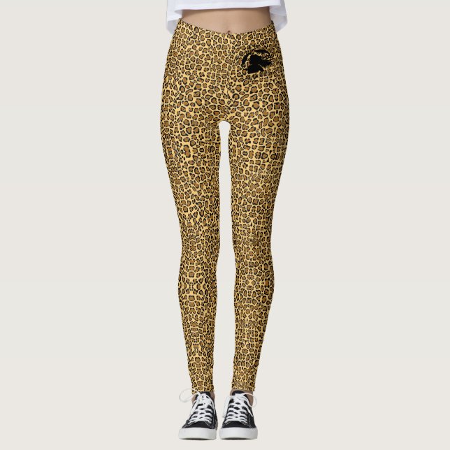 Leggings posters de animaux avec logo B&BE noir (Devant)