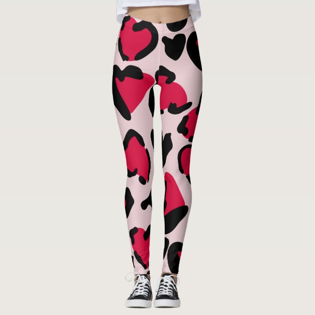 Leggings Posters de animaux du coeur (Devant)