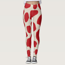 Leggings posters de animaux rouges