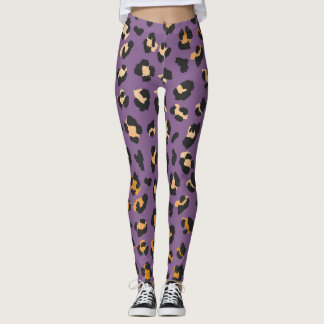 leggings posters de animaux violets