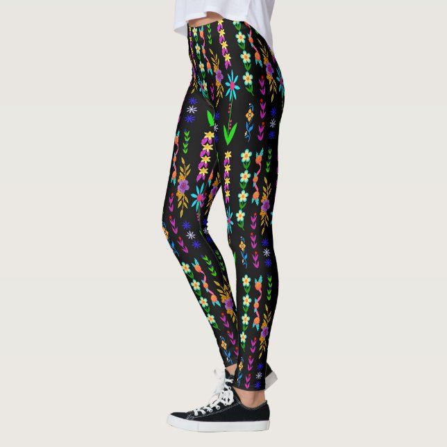 Leggings Poudre de fleurs Jambes de Bohême Whimsical (Gauche)