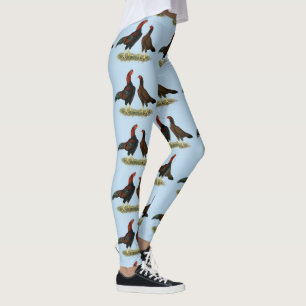 Leggings Poules Aseel Black Red