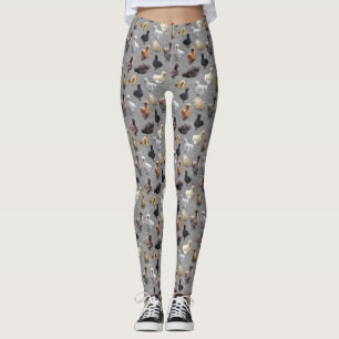 Leggings Poulets de Silkie Bantam sur les pattes de Burlap 